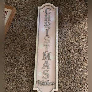 pink and silver christmas sign